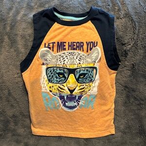 😉Bundle Days😉 Boys Sleeveless Kids365 Garanimals Cheetah Cat Orange Blue T-Shirt
